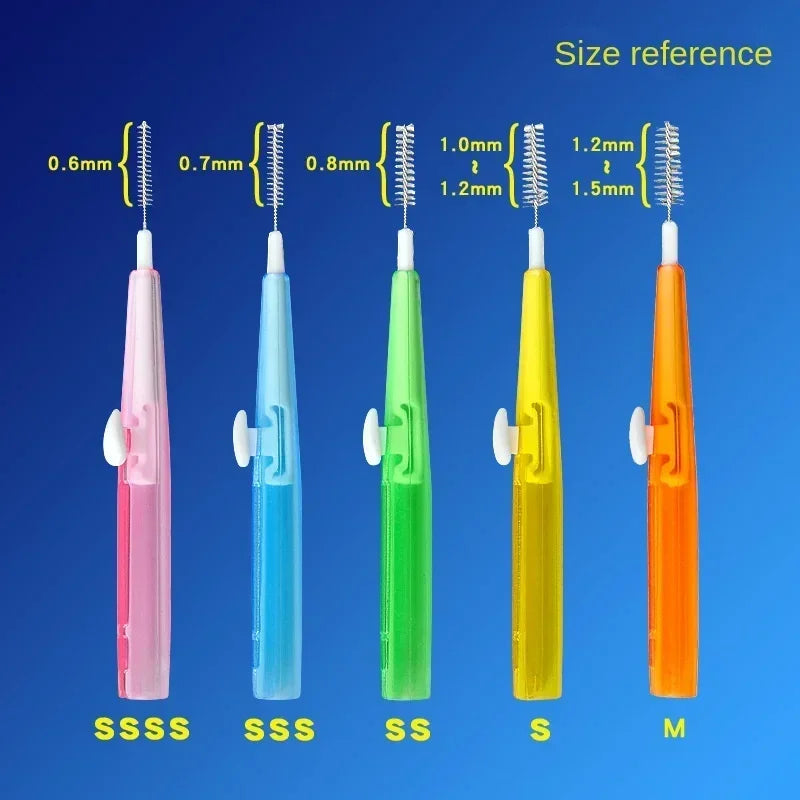 30-Pack Interdental Brushes 0.6–1.5mm I-Shape | Teeth Cleaning Interdental Brush QXL