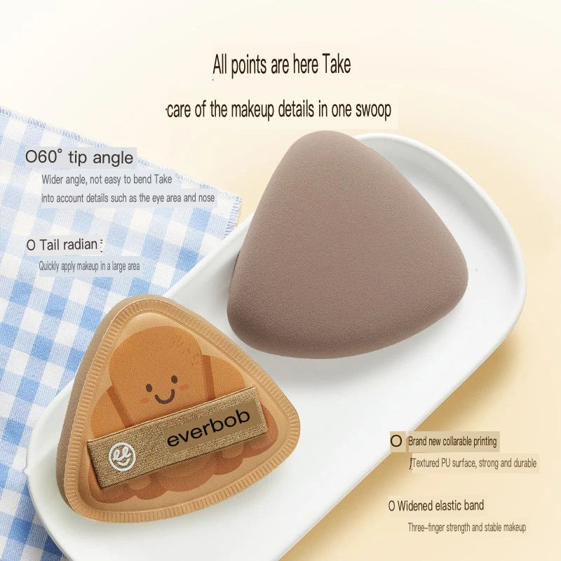 EVERBAB Triangle Powder Puff 2-Pack | Baking Series Sponge Makeup Powder Puff QXL