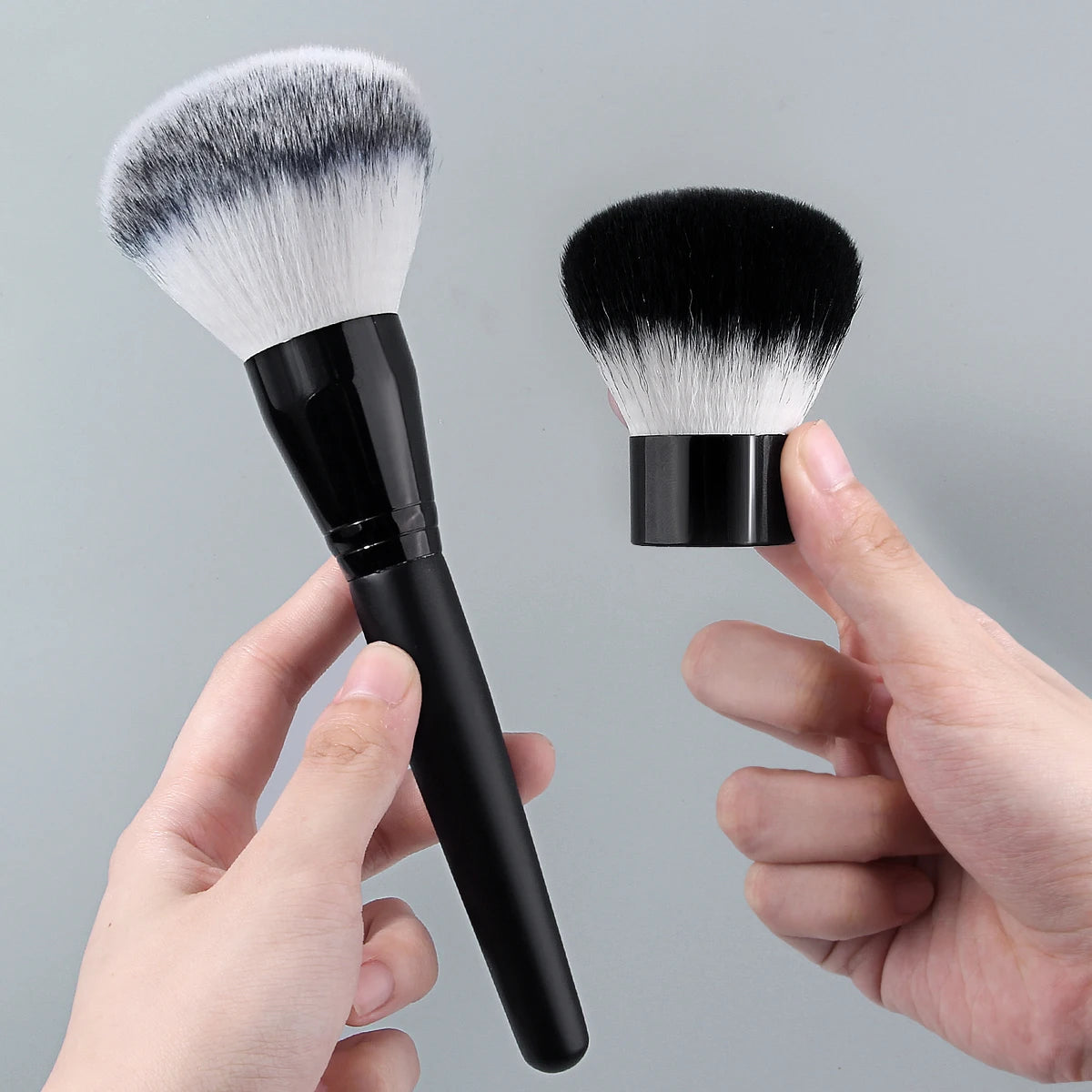 KOSSHOW 2-Pack Fluffy Powder Brush Set | Ombre Hair Makeup Powder Makeup Brush QXL