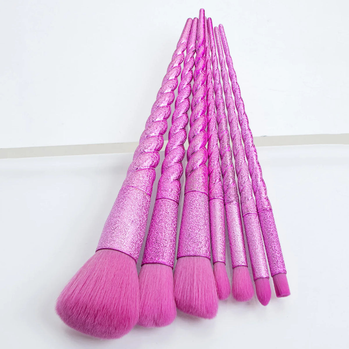 7-Pc Spiral Handle Makeup Brush Set – Face, Eye & Blush Makeup Brush Set QXL