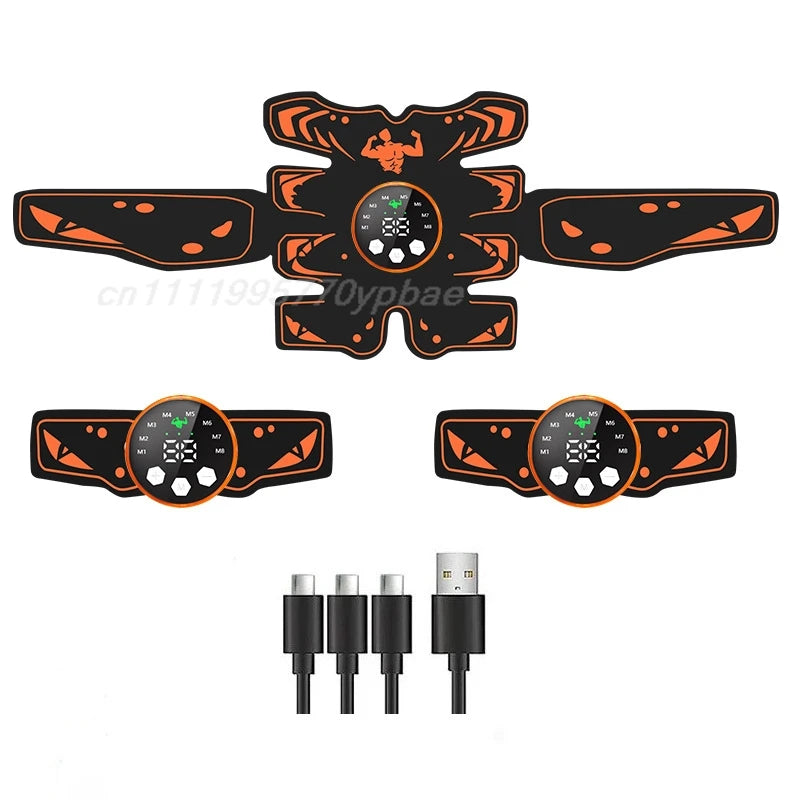 EMS Abs Trainer & Abdominal Belt | Rechargeable Muscle Stimulator EMS Muscle Stimulator QXL 29 gears-3pcs set USB Type-C
