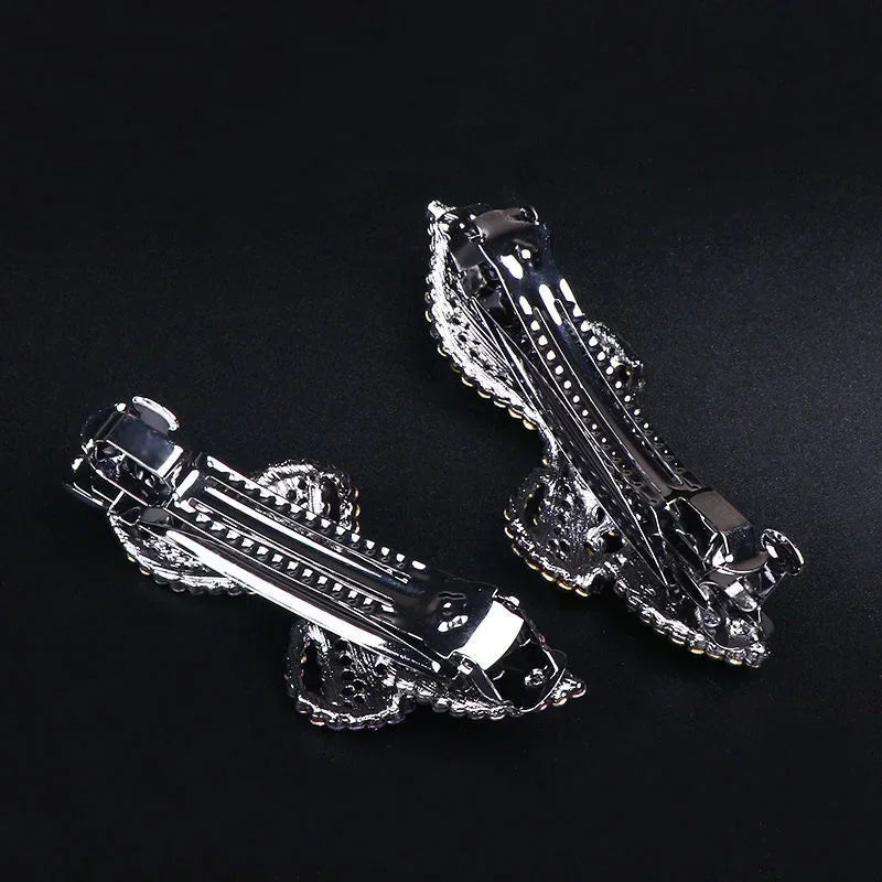 Glitter Crystal Rhinestone Ponytail Hair Clip | Wedding Barrette Rhinestone Hair Clip QXL