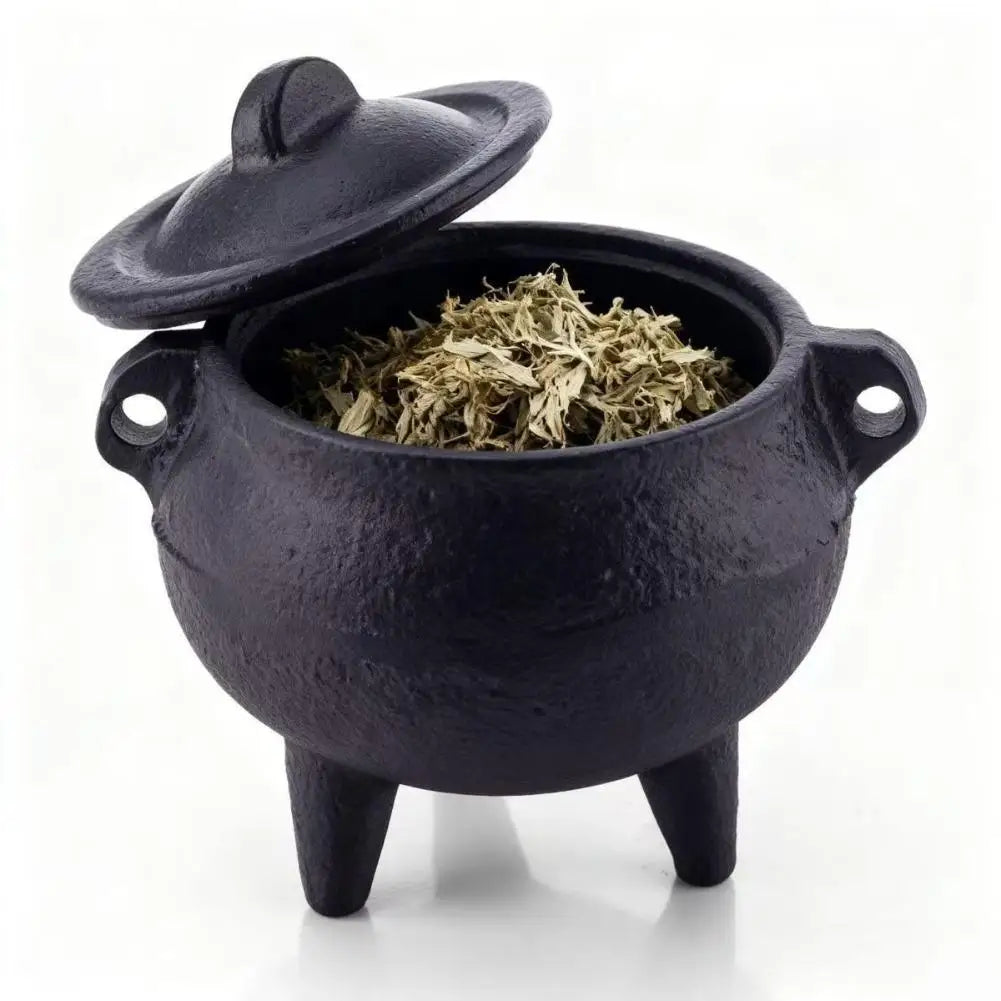 Cast Iron Cauldron Incense Burner with Lid | Gothic Decor Incense Burner QXL