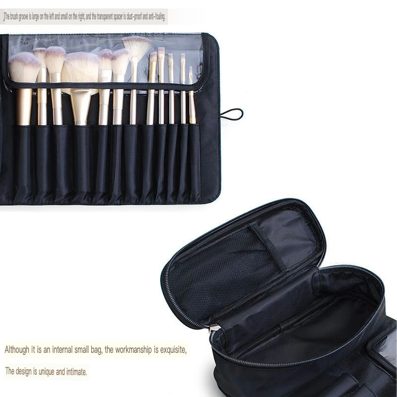 Waterproof Nylon Makeup Brush Bag | Large Capacity Organizer Makeup Brush Bag QXL
