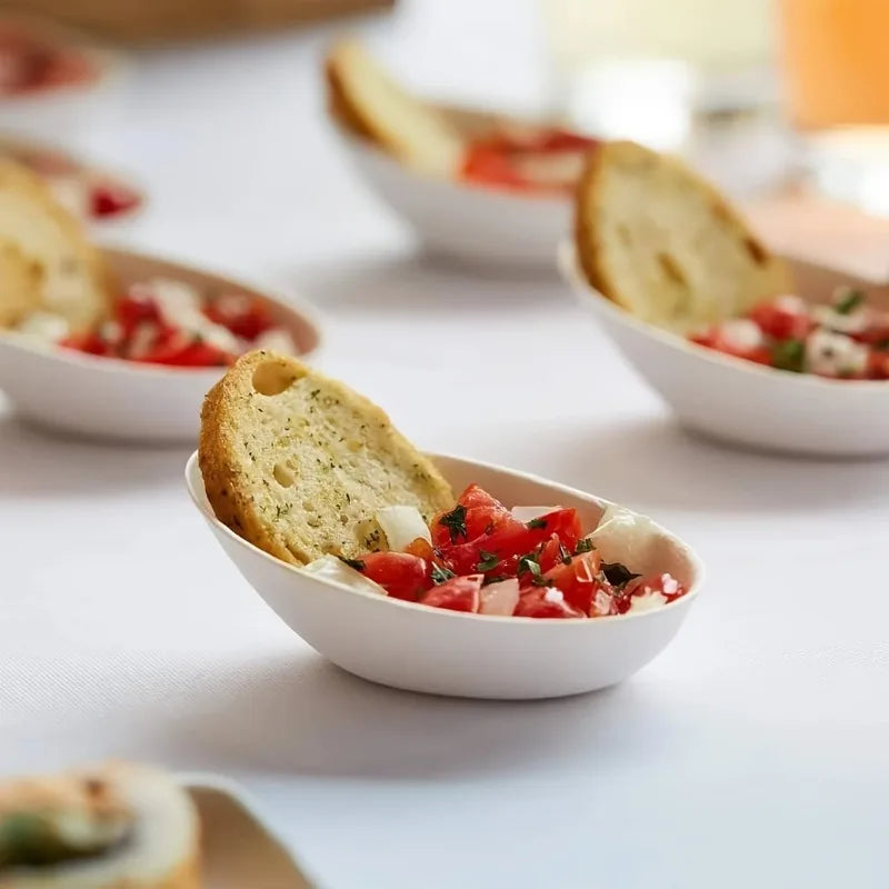 10-Pack Mini Disposable Sugarcane Plates | Eco Dipping Saucers Disposable Plates QXL