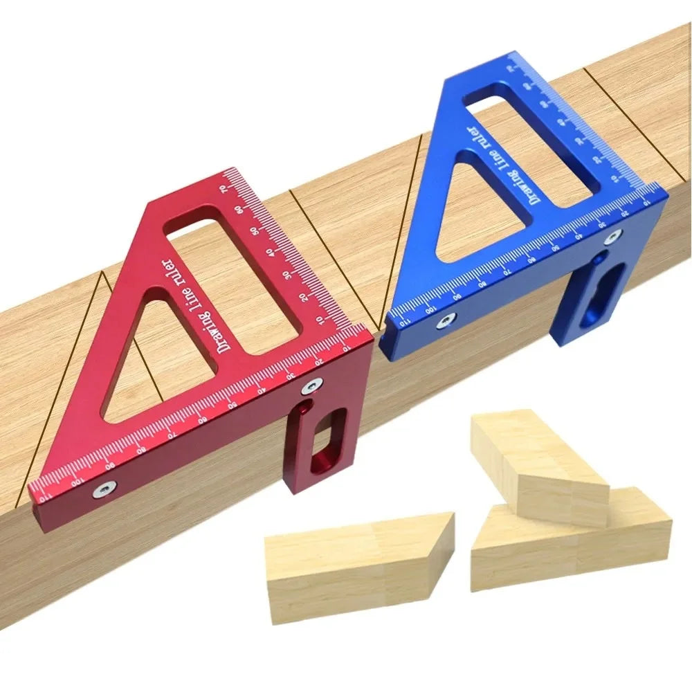 Aluminum Alloy Miter Square Triangle Ruler | Woodworking Tool Woodworking Measuring Ruler QXL
