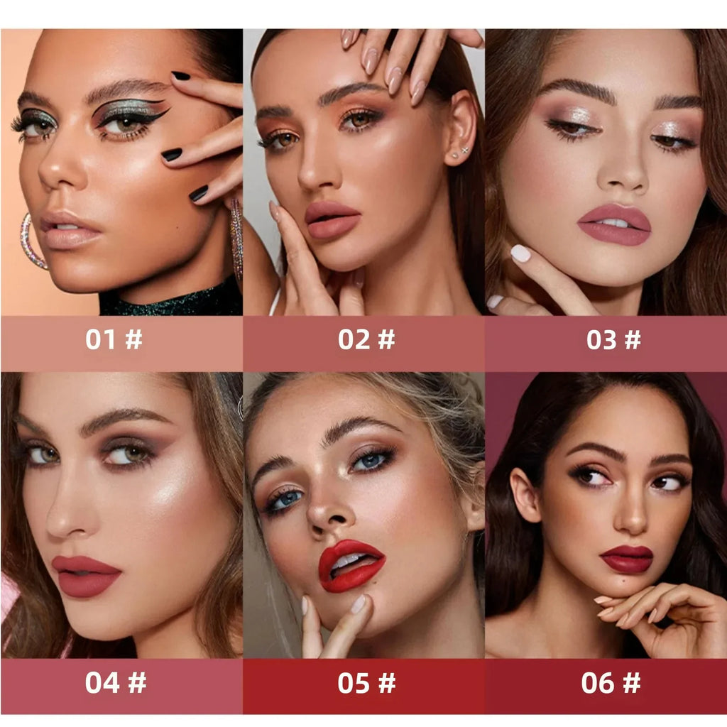 MLSMILE 6-Color Velvet Matte Liquid Lipstick | Long-Lasting Lip Tint Liquid Matte Lipstick QXL