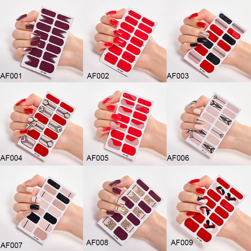 Glitter Self-Adhesive Full Nail Wraps | Y2K Nail Art Stickers Nail Wraps QXL