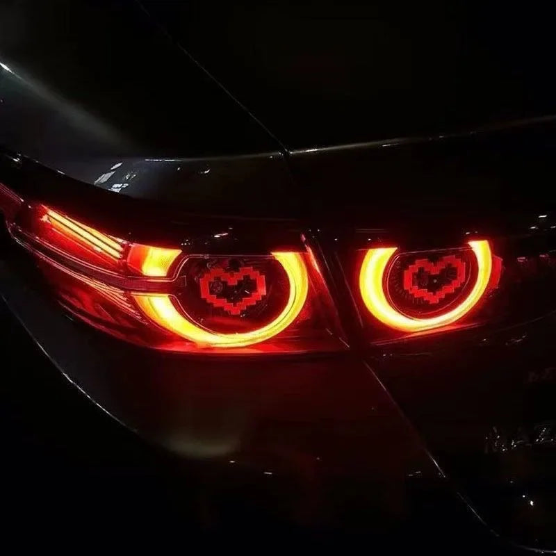 6-Pack Pixel Heart Car Stickers | Waterproof Window & Light Decals Car Decoration Stickers QXL