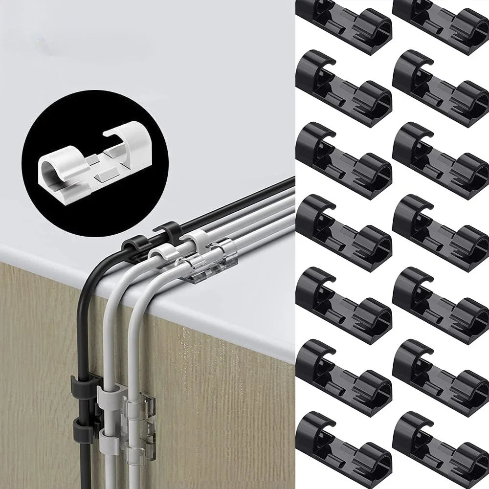 Self-Adhesive Cable Organizer Clips | ABS Wire Cord Holder Cable Organizer Clips QXL