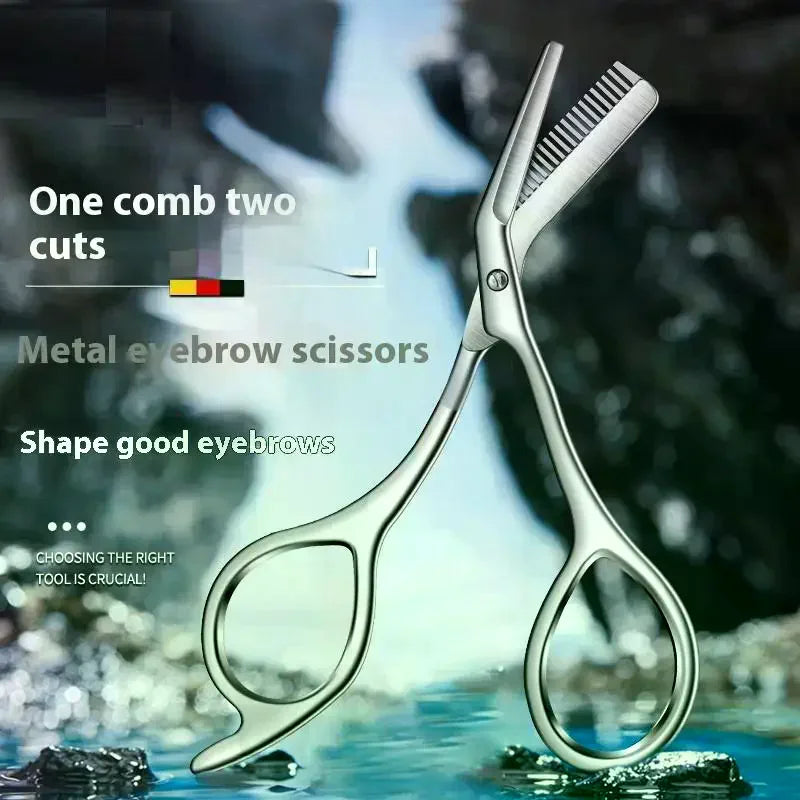 Eyebrow Trimming Scissors with Comb | Stainless Steel Eyebrow Scissors QXL