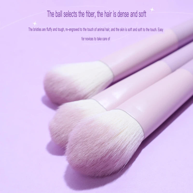 10-Piece Cream Purple Makeup Brush Set | Beginner Kit Makeup Brush Set QXL