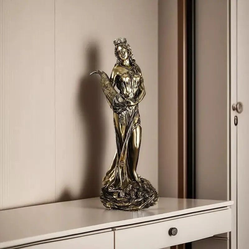 Tyche Greek Goddess of Fortune Resin Sculpture | Lucky Decor Decorative Sculpture QXL