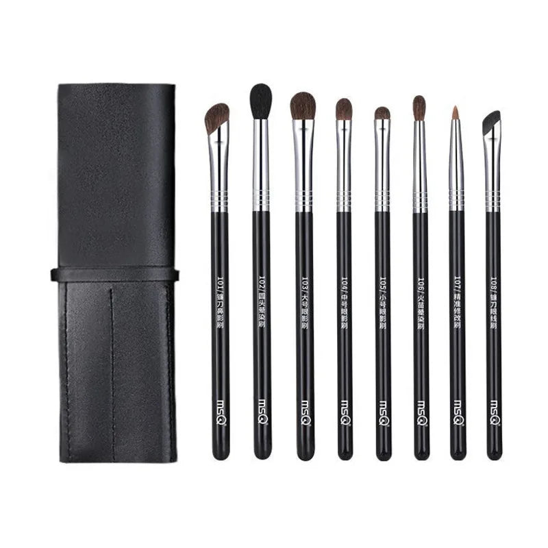 8-Piece Horsehair Eyeshadow Brush Set | Blending & Detail Eyeshadow Brush Set QXL 8 Extraordinary Mast