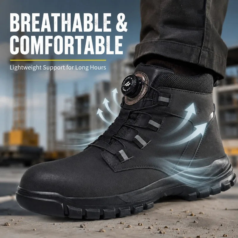 Men's Steel Toe Safety Work Boots | Anti-Puncture Non-Slip Safety Work Boots QXL