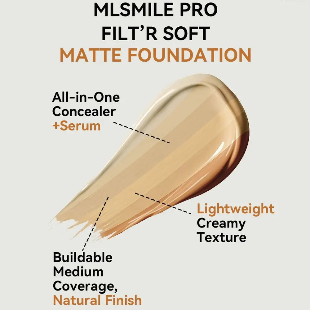 6-Shade Matte BB Cream – Full Coverage Liquid Foundation Liquid Foundation BB Cream QXL