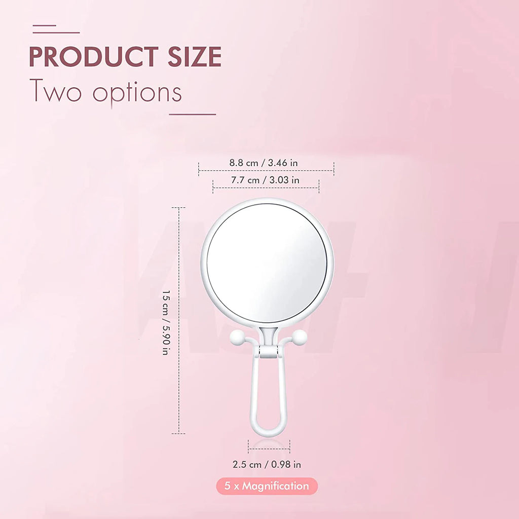 Double-Sided Magnifying Handheld Mirror 2x 5x 10x Travel Magnifying Makeup Mirror QXL