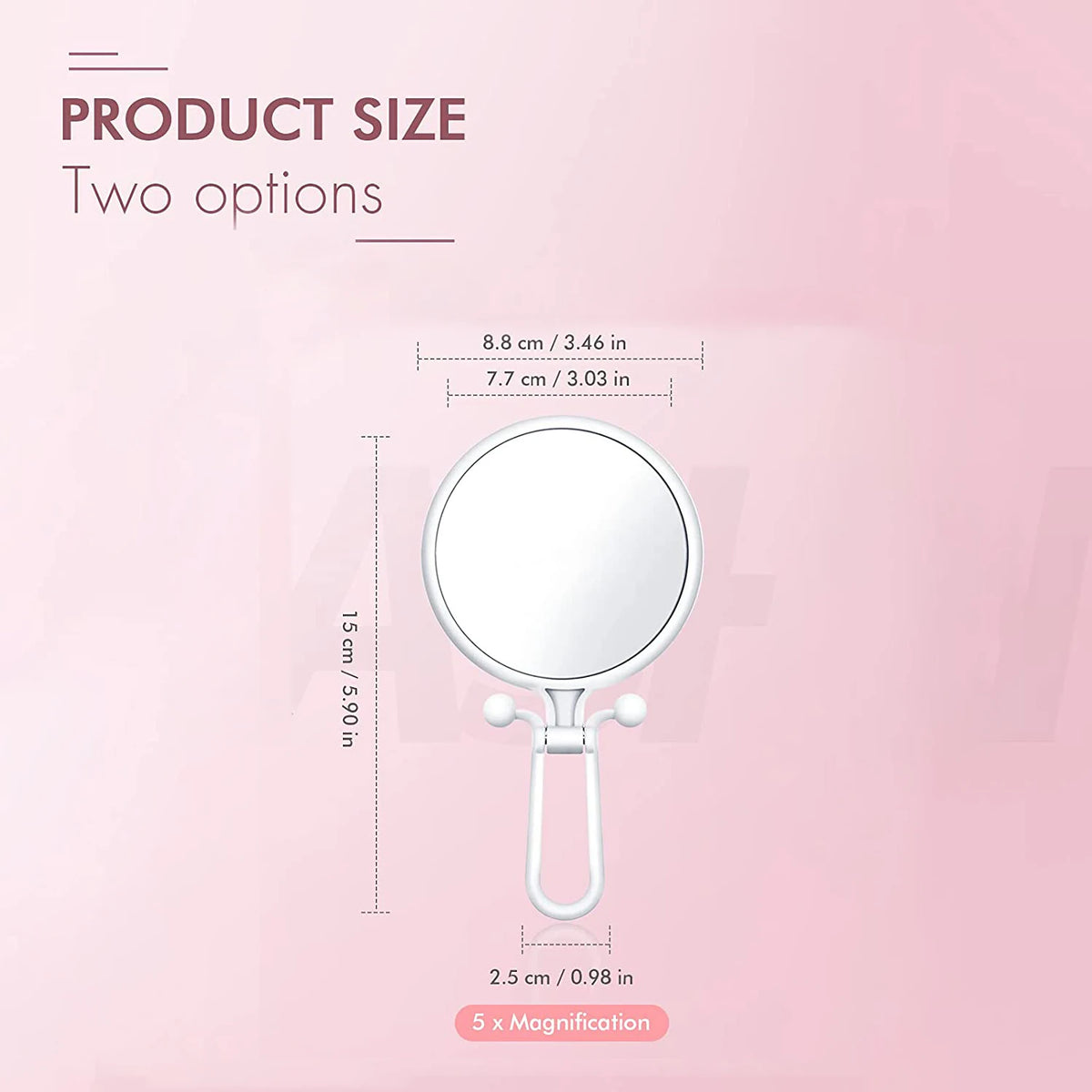 Double-Sided Magnifying Handheld Mirror 2x 5x 10x Travel Magnifying Makeup Mirror QXL