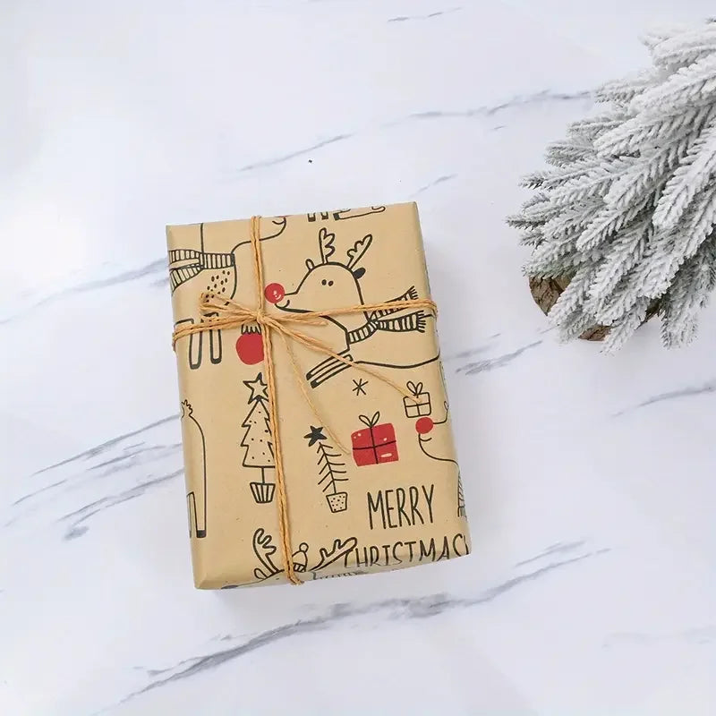 Vintage Reindeer Wrapping Paper Extra Large Roll | Xmas Gift Gift Wrapping Paper QXL