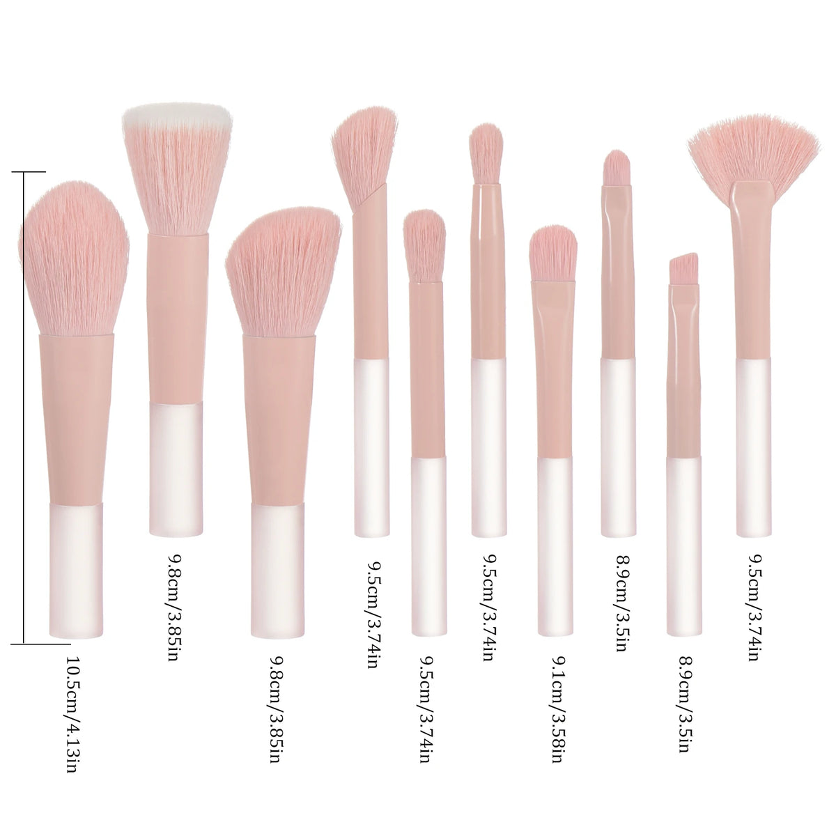 10-Pc Mini Travel Makeup Brush Set | Portable Palm Brushes Travel Makeup Brush Set QXL 10 PCS