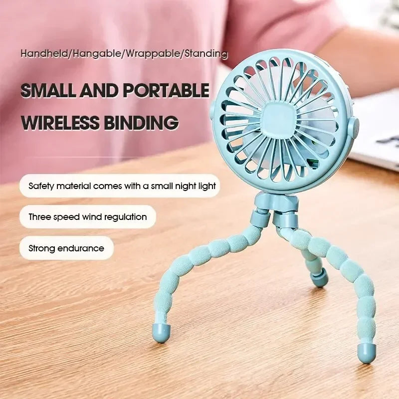 Clip-On Baby Stroller Fan | USB & Battery Portable Mini Fan Portable Baby Fan QXL