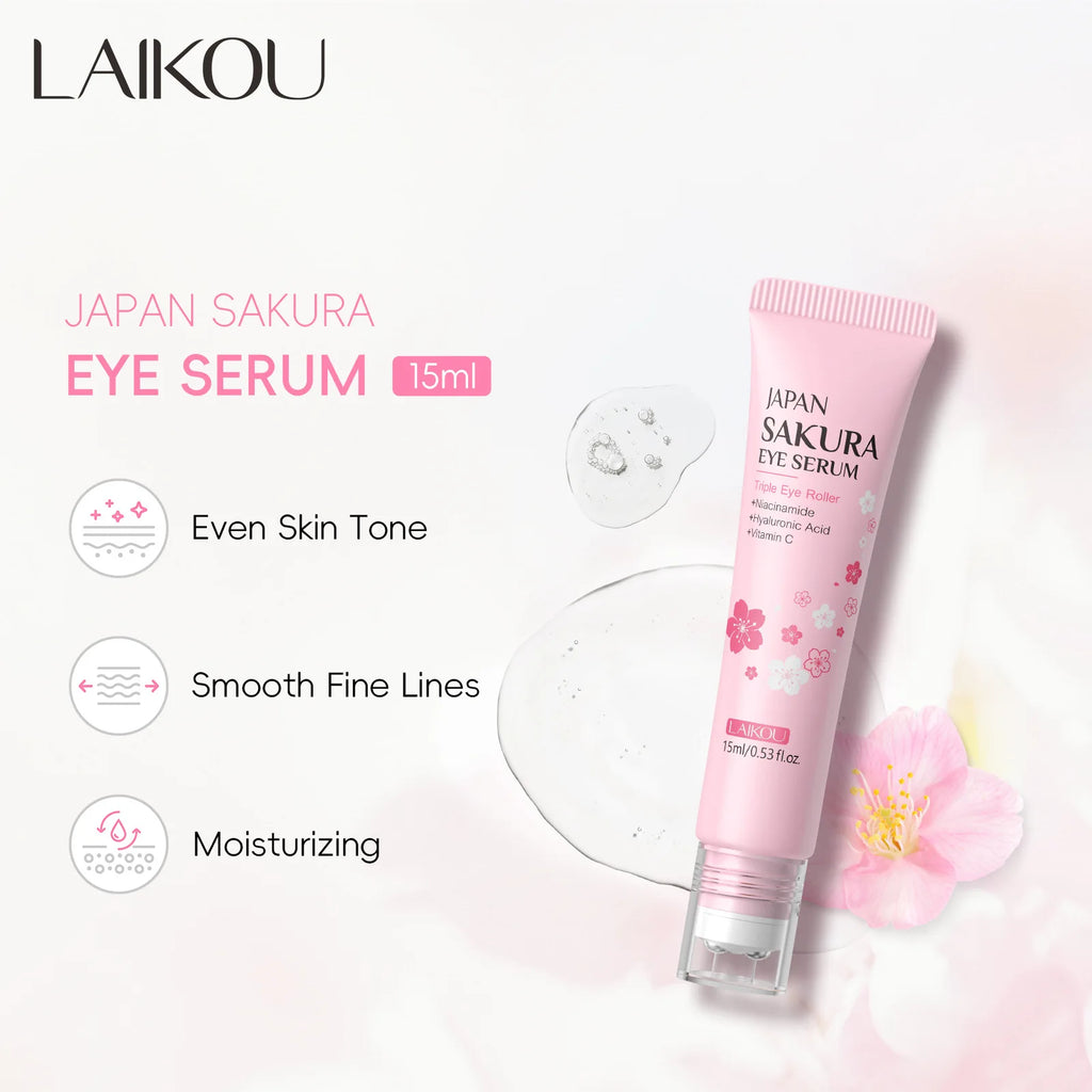 LAIKOU Sakura Eye Serum 15ml | Niacinamide & Hyaluronic Acid Eye Serum QXL