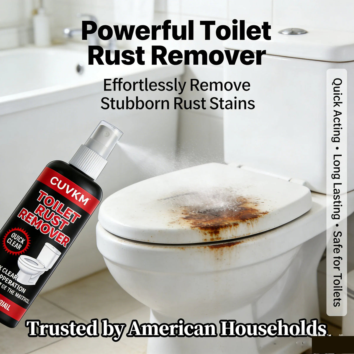 Toilet Rust Remover Spray | Bathroom Ceramic Stain Cleaner Bathroom Rust Remover QXL
