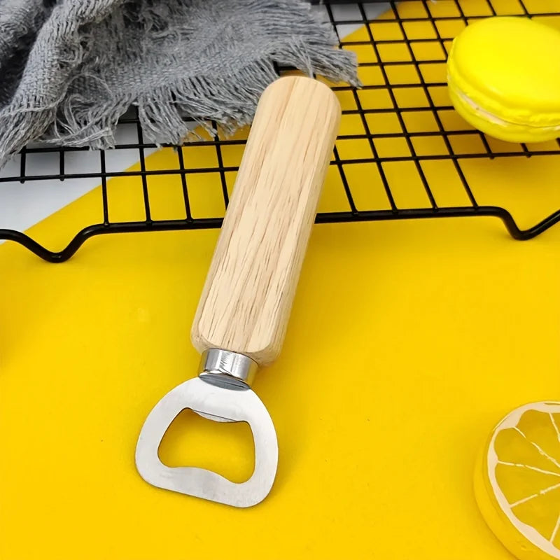 Wooden Handle Stainless Steel Beer Bottle Opener | Bar Tool Bottle Opener QXL
