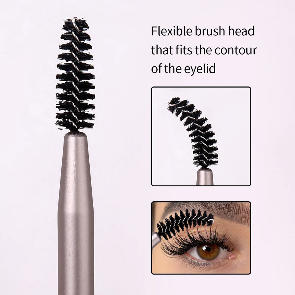 KOSSHOW 2-Pc Eyebrow & Eyelash Brush Set | Wooden Handle Eyebrow & Lash Brush QXL