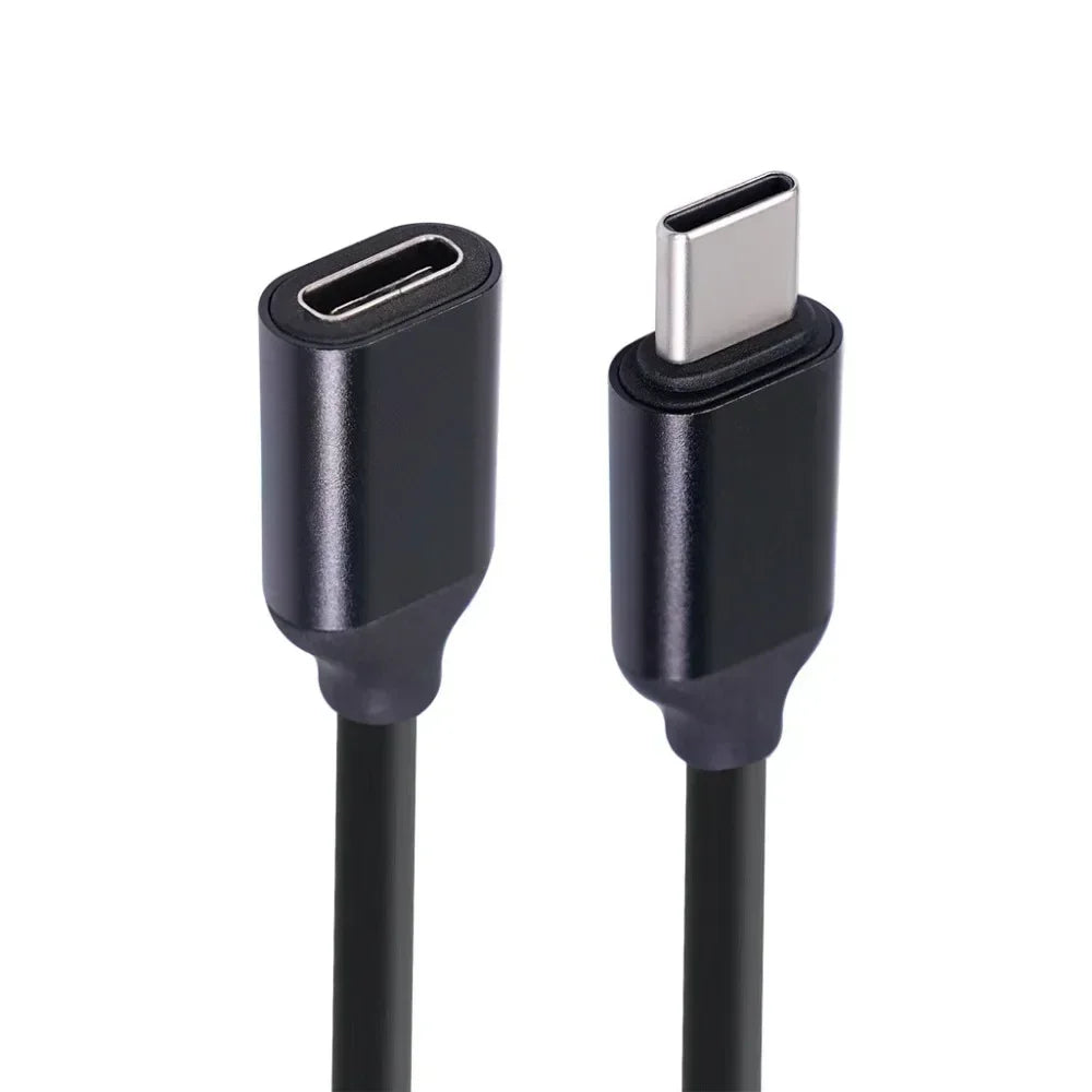 USB-C Extension Cable 60W 3A Gold-Plated Male to Female 0.5–1.5m USB-C Extension Cable QXL