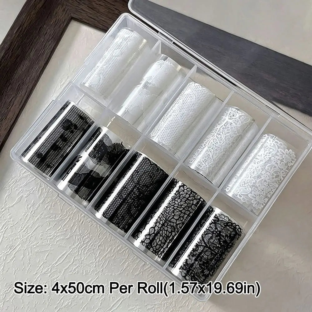 10-Roll Holographic Nail Foil Decals | Aurora Mermaid Transfer Nail Foil Decals QXL