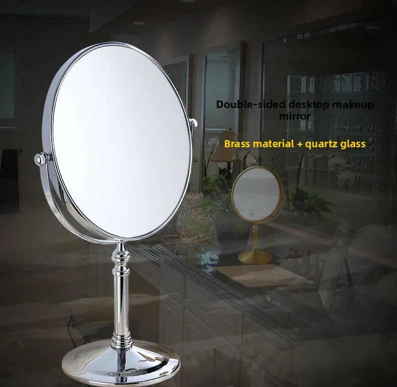 360° Rotating Double-Sided Iron Desktop Makeup Mirror Desktop Makeup Mirror QXL