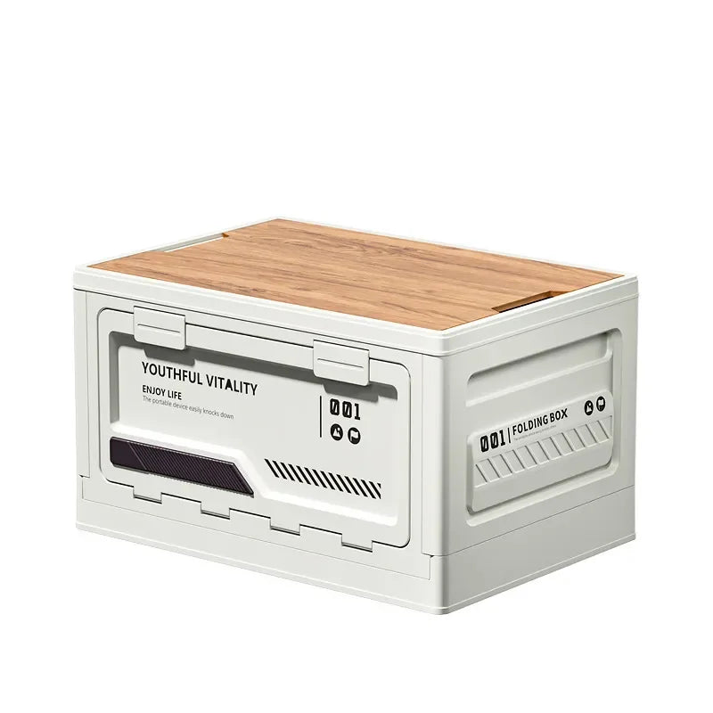 Folding Camping Storage Box | Car Trunk Organizer & Stool Folding Storage Box QXL 8 white 4