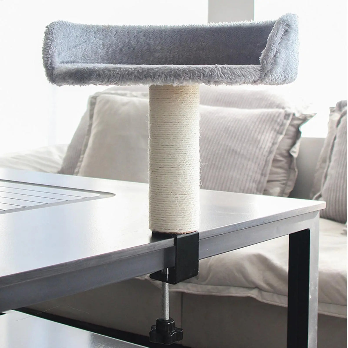 360° Rotating Desk Clamp Cat Bed | Adjustable Kitten Perch Cat Desk Bed QXL