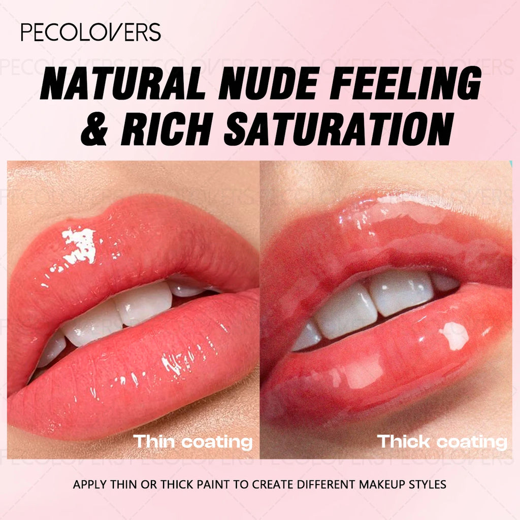 PECOLOVERS Tinted Lip Oil Gloss | Long-Lasting Moisture Tinted Lip Oil Gloss QXL