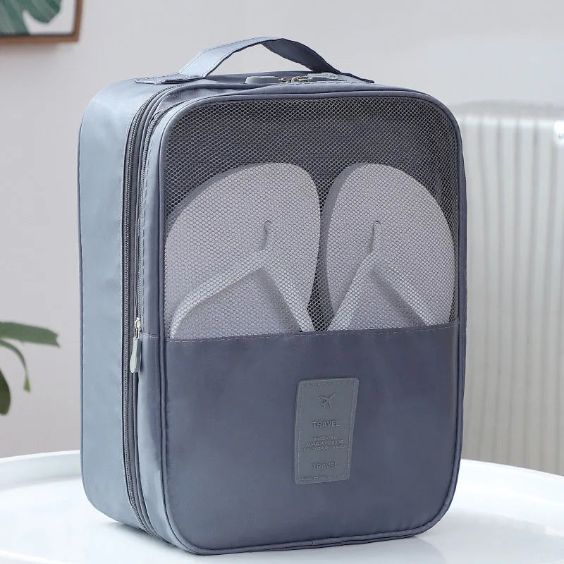 High Quality Portable Travel Shoe Bag Underwear Clothes Bags Shoe Organizer Storage Bag Multifunction Travel Accessories QXL gray