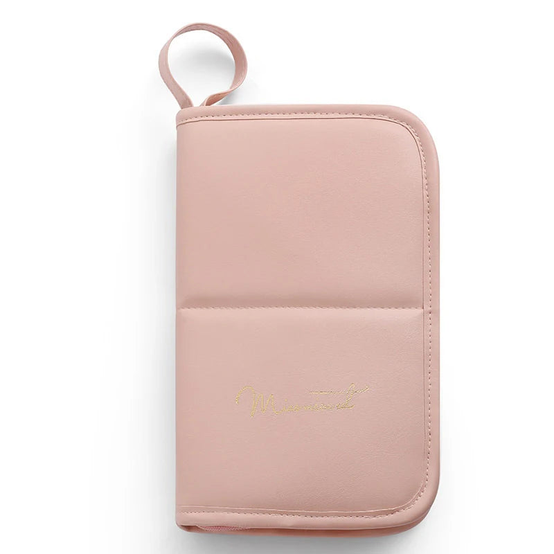 Waterproof Stand-Up Travel Makeup Brush Bag | Foldable Case Makeup Brush Bag QXL Pink