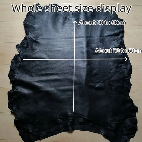 0.7mm Black Top-Grain Sheepskin Leather Fabric | DIY Whole Hide Leather Craft Fabric QXL