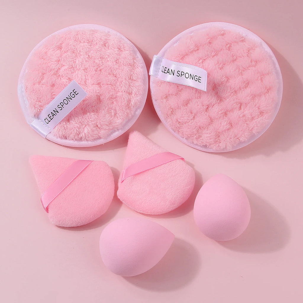 KOSSHOW 6-Pack Pink Makeup Sponge & Powder Puff Set Makeup Sponge Puff QXL