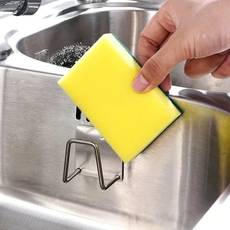 4-Pack 304 Stainless Steel Adhesive Sponge Holder – Kitchen & Bath Sink Sponge Holder QXL