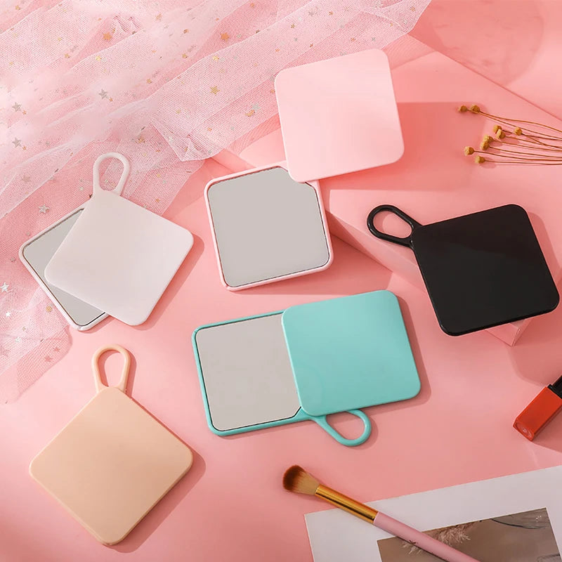 Mini Square Pocket Makeup Mirror | Sliding Cover Compact Compact Makeup Mirror QXL
