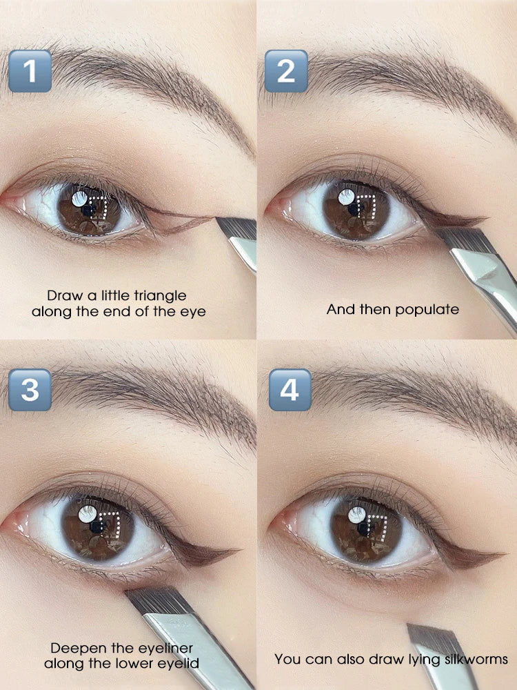 GECOMO Sickle Eyeliner & Eyebrow Brush | Bevel Knife Edge Eye Makeup Brush QXL