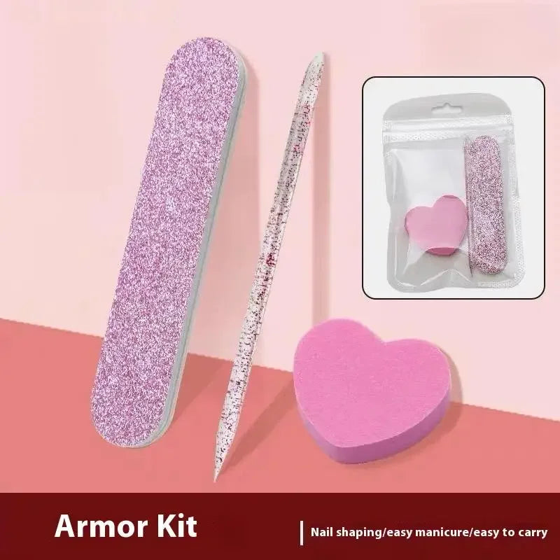 Glitter Nail Care Kit – Buffer, Crystal Rod & Double-Sided File Nail Buffer & File Kit QXL