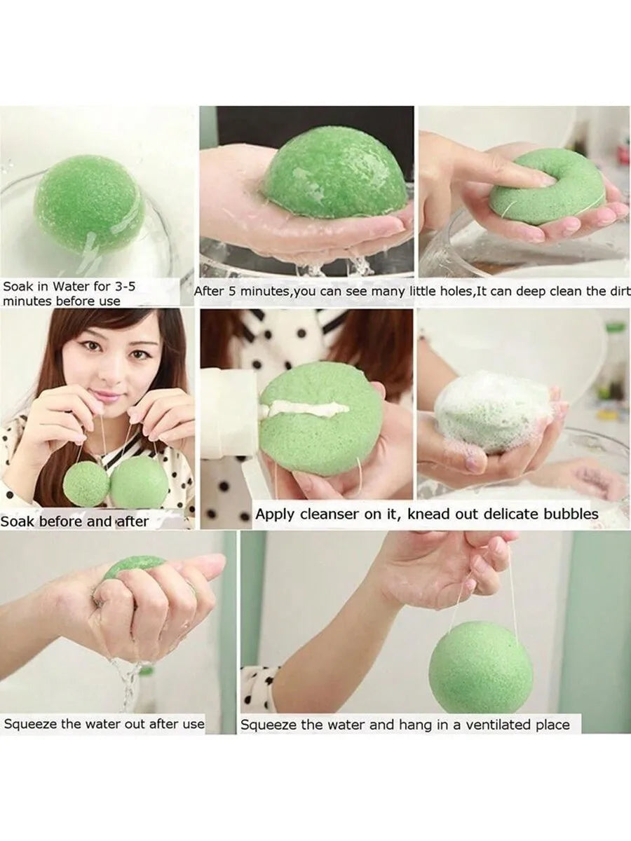 Natural Konjac Facial Sponge – Deep Cleansing & Exfoliating Facial Cleansing Sponge QXL