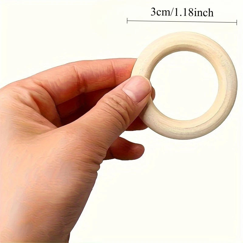 Unfinished Wooden Rings Set for DIY Jewelry & Crafts Wood Craft Rings QXL