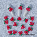 10-Pack 3D Kawaii Fruit Resin Nail Charms – Cherry & Strawberry 3D Nail Charms QXL 10pcs