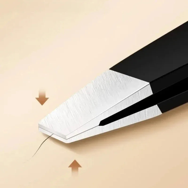 Black Stainless Steel Eyebrow Tweezer – Slant & Flat Tip Eyebrow Tweezer QXL