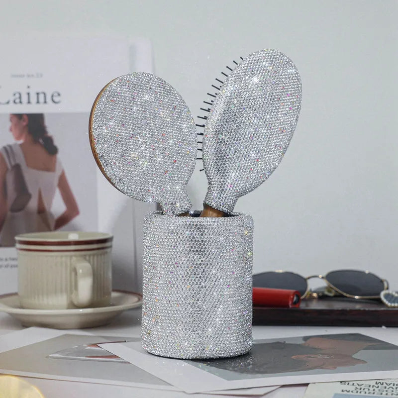 Diamond Dressing Table 3-Piece Set – Comb, Mirror & Organizer Vanity Gift Set QXL