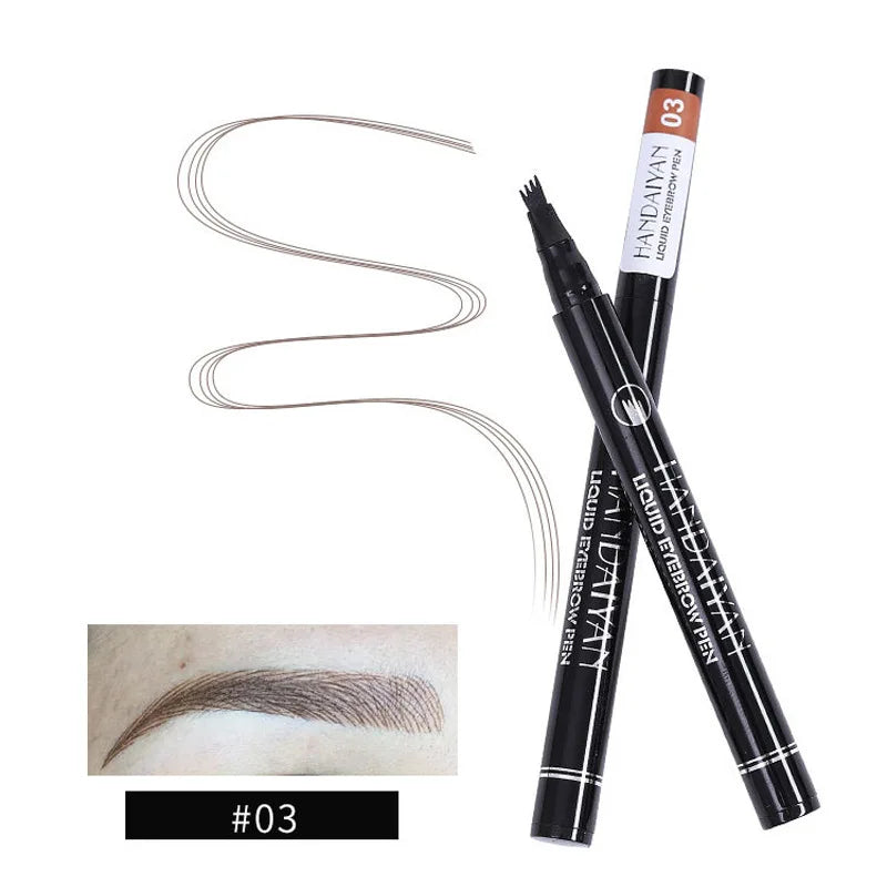 Handaiyan 4D Microblading Eyebrow Pen | 4-Fork Waterproof Eyebrow Pencil QXL 03