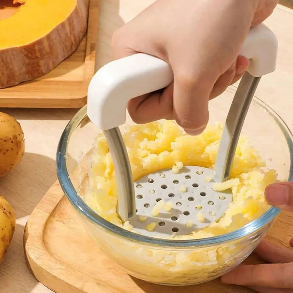 Manual Potato Masher & Vegetable Crusher – Durable PP Tool Potato Masher QXL WHITE